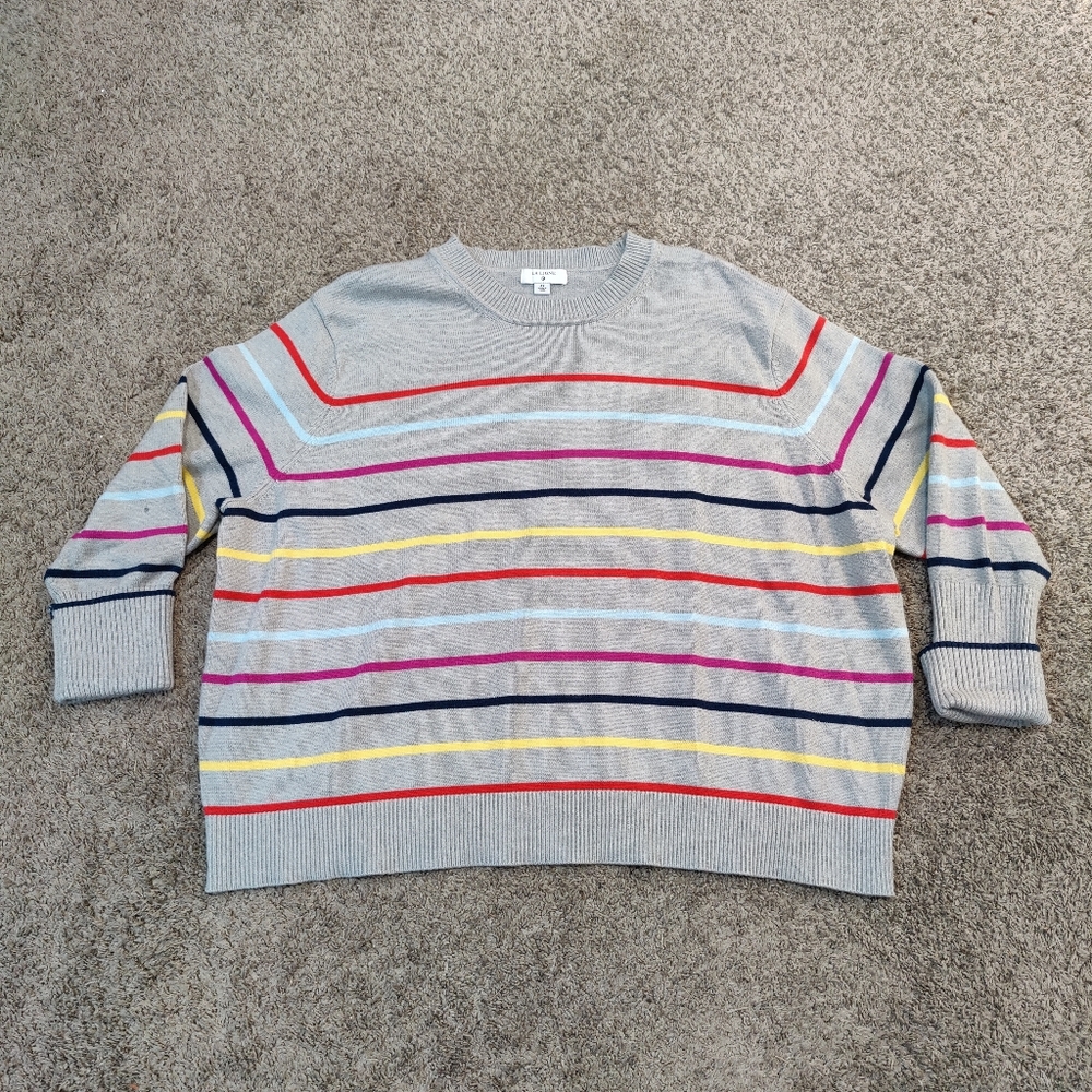 LA LIGNE X Target Striped Pullover Crewneck Sweater Cashmere Blend